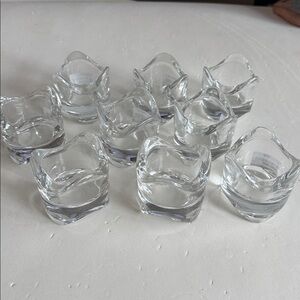 IKEA Set of 9 Clear Glass Stackable Candle Holders